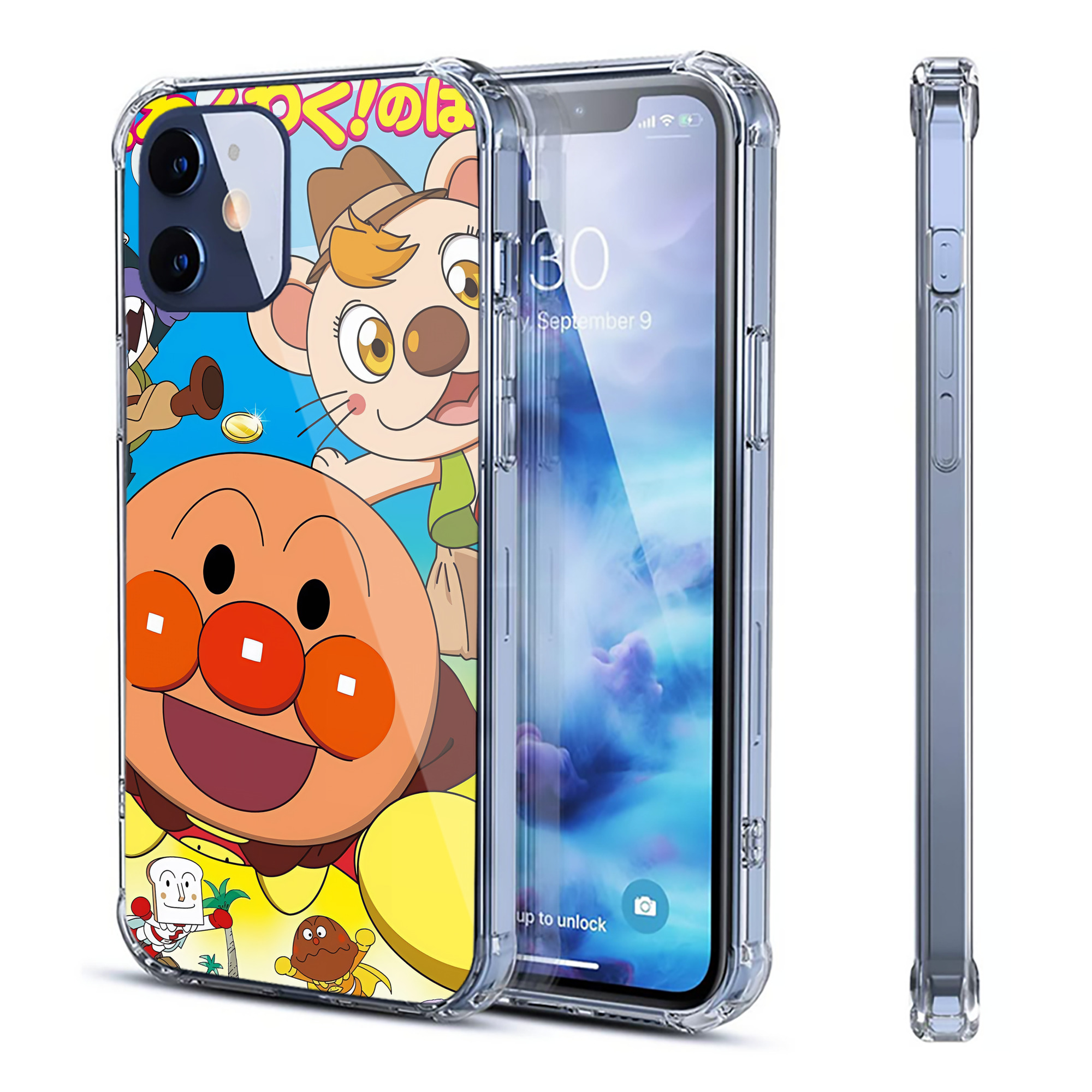 （画像用） アンパンマン Anpanman 【iPhone 12シリーズ対応】透明スマホケース（クリアソフトケース）